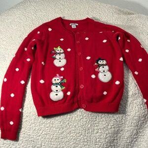 Hartstrings Girls Do you want to build a snowman ?  White dots sweater